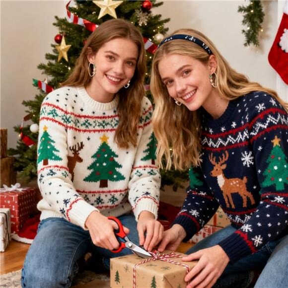 Adorable Christmas Hoop Earrings | Holiday Tree, Snowman - Picture 4 of 5